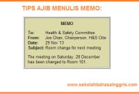 1000 Contoh Memo dalam Bahasa Inggris Terbaru